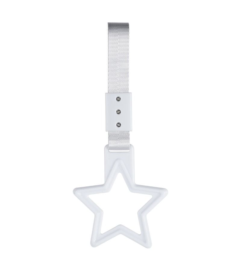 JDM Style Star Shaped Car Pull Ring Red Black Belt Interior Handle Wrist Strap Decoration - Image 2