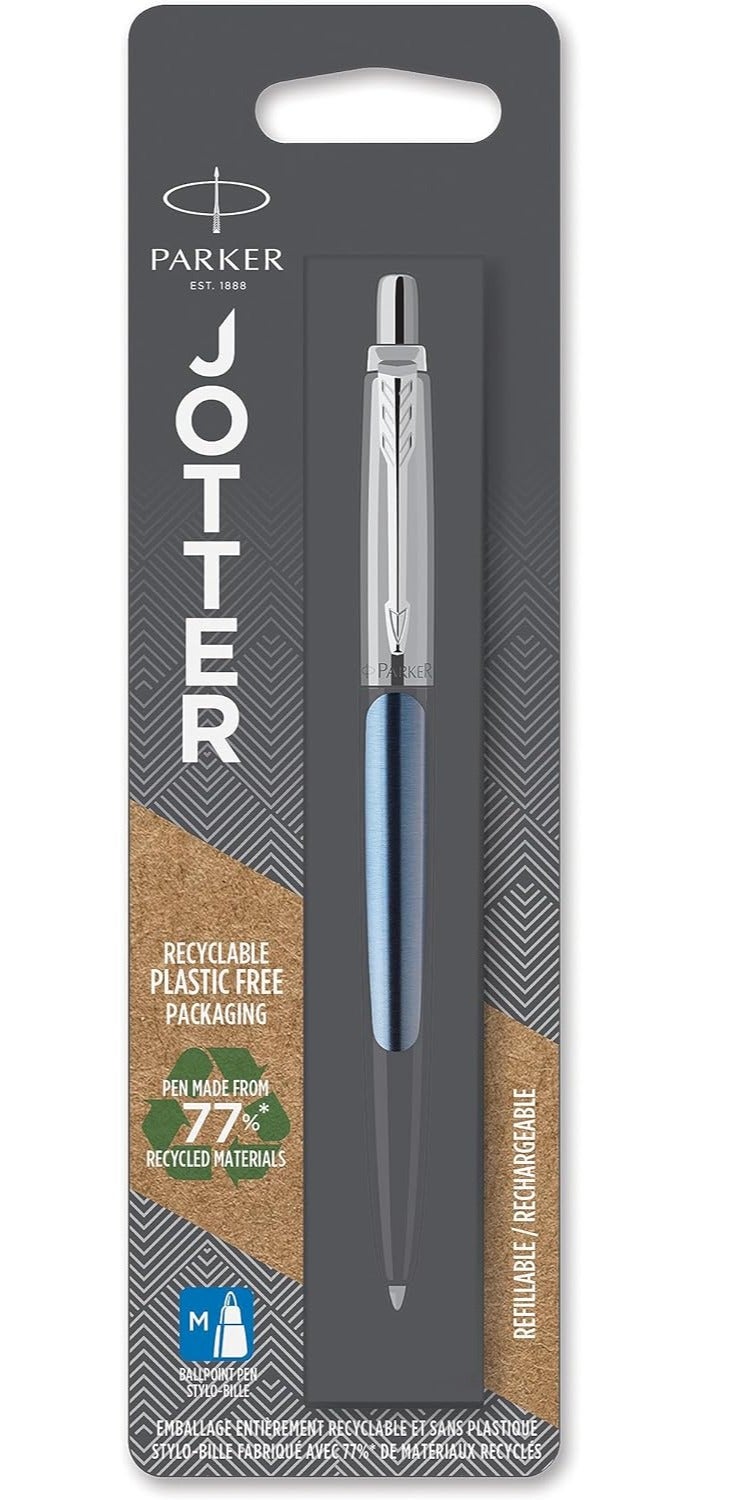 باركر Parker Jotter Waterloo Blue CT Ballpoint Pen - Refillable and Retractable - Image 1