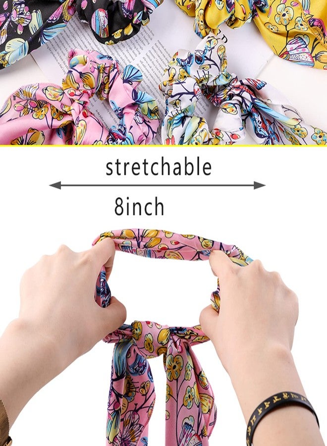 Cutewing Butterfly Scrunchies - Vivid Silk Hair Accessories with Colorful Scarves, Ribbons, Elastics, Bandanas, Bows and Bands for Women and Girls (6PCS) - Image 3
