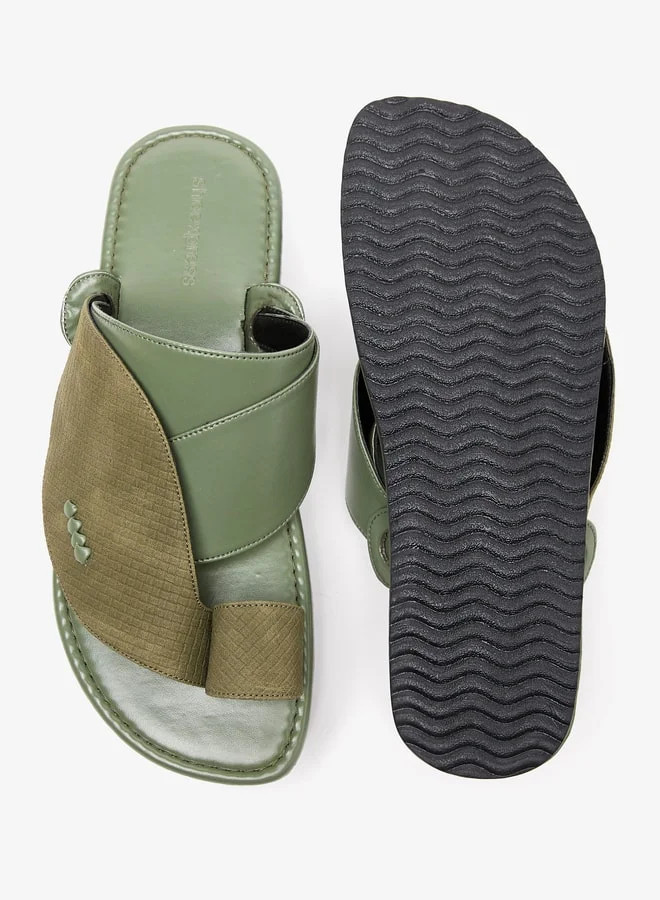 shoexpress Mens Textured Slip-On Arabic Sandals With Toe Loop Detail Ramadan Collection