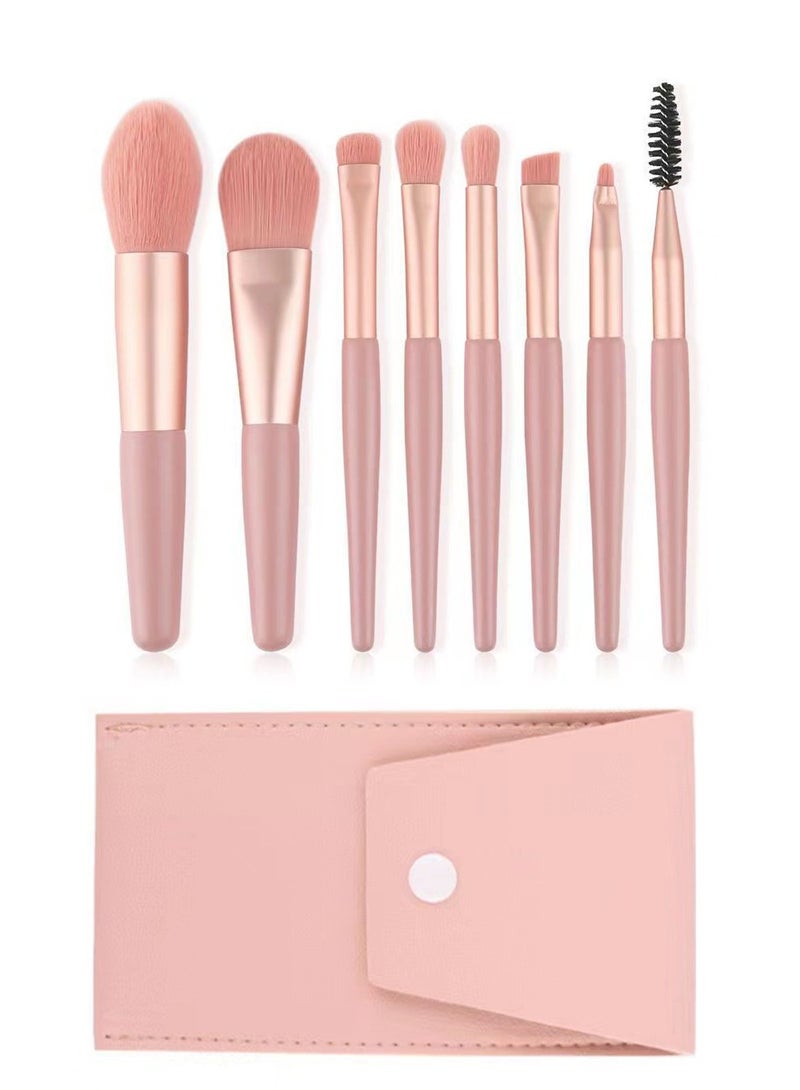 Makeup Brushes Set with Bag, 8pcs Travel Makeup Brush Kit, Travel Portable Soft Makeup Brushes Set Eye Shadow Foundation Powder Eyelash Lip Concealer Blush for Delicate Makeup Techniques - Image 1