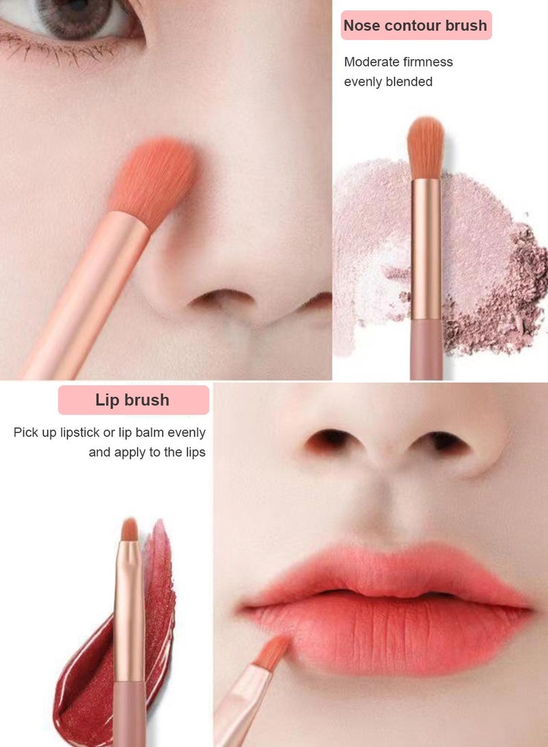 Makeup Brushes Set with Bag, 8pcs Travel Makeup Brush Kit, Travel Portable Soft Makeup Brushes Set Eye Shadow Foundation Powder Eyelash Lip Concealer Blush for Delicate Makeup Techniques - Image 4