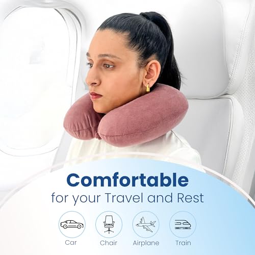 CareFoam Travel Neck Pillow | Premium Memory Foam Neck Pillow for Flight Travel, Car Sleeping | Adjustable Head Rest, Neck Rest Travelling Pillow for Sleeping Head Support - Image 3