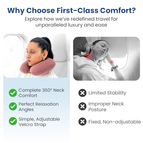 CareFoam Travel Neck Pillow | Premium Memory Foam Neck Pillow for Flight Travel, Car Sleeping | Adjustable Head Rest, Neck Rest Travelling Pillow for Sleeping Head Support - Image 4