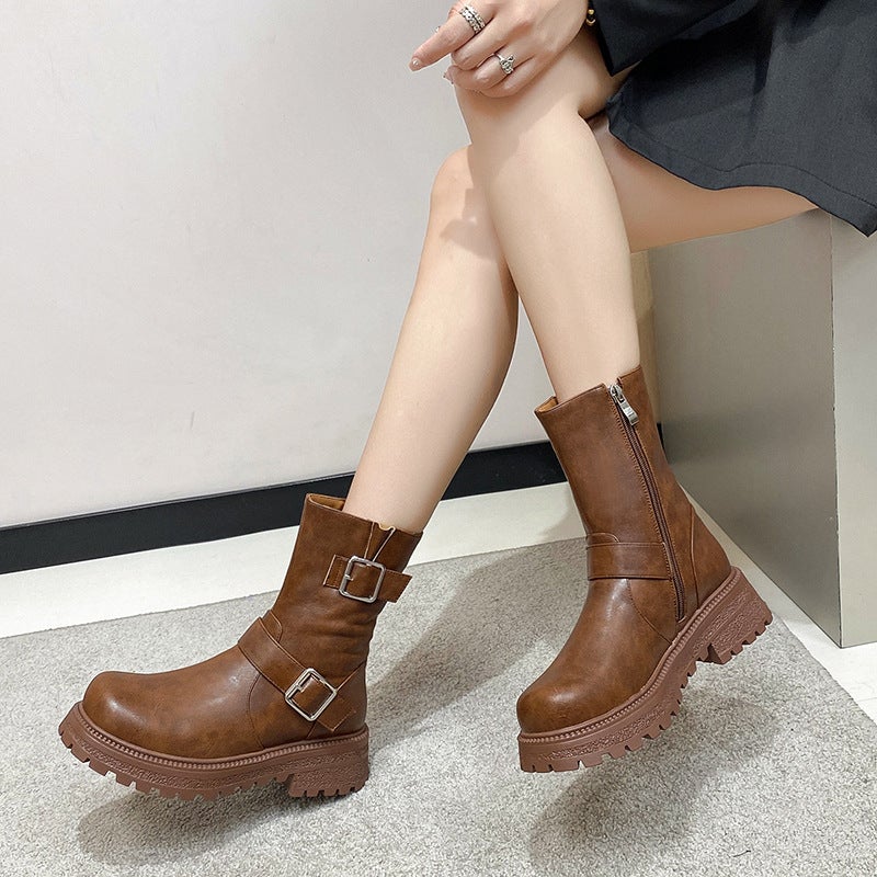 Size Size 28-43 Female Martin Leisure Belt Buckle Low Boots Tide - Image 2
