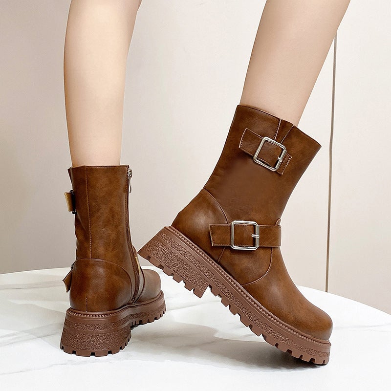 Size Size 28-43 Female Martin Leisure Belt Buckle Low Boots Tide - Image 3