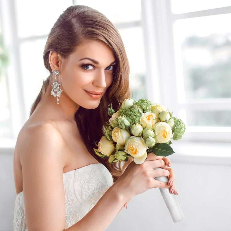 comfrt 12 PCS Foam Floral Handle Bouquet Holders Handle Bouquet Holder for Floral Arrangement Foam Kit Wedding Supplies Bridal Fresh Flowers Silk Flowers Decoration - Image 2