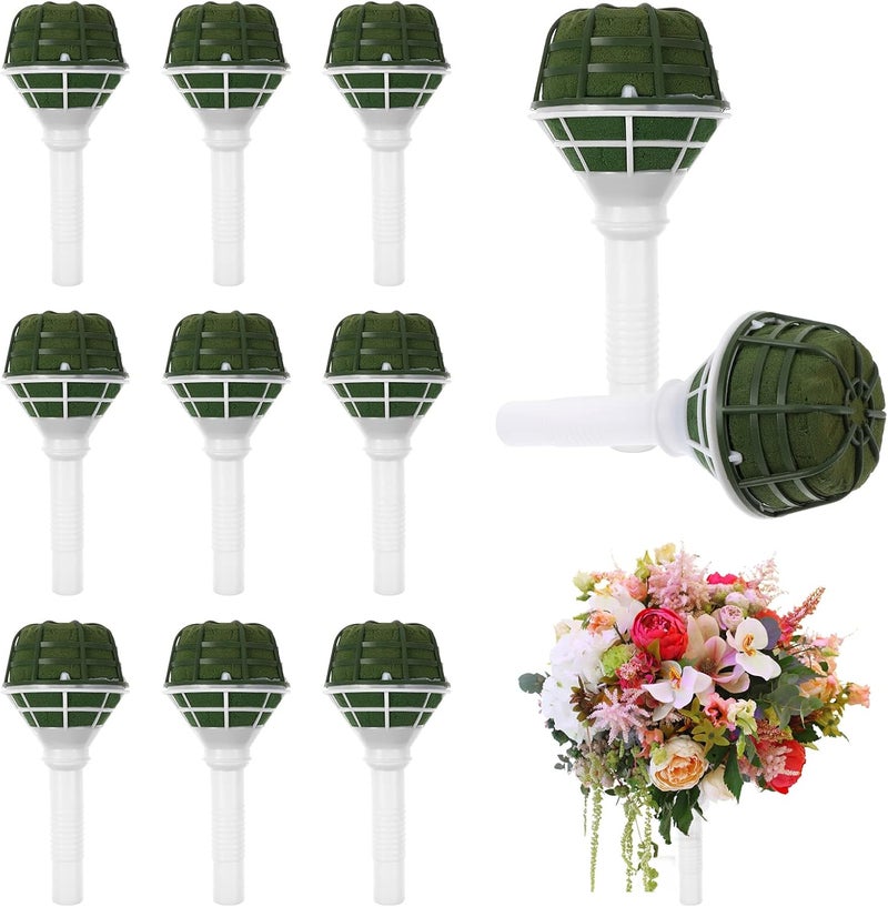 comfrt 12 PCS Foam Floral Handle Bouquet Holders Handle Bouquet Holder for Floral Arrangement Foam Kit Wedding Supplies Bridal Fresh Flowers Silk Flowers Decoration - Image 5