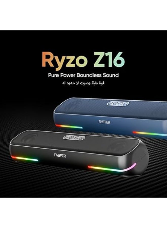 Faster Ryzo Z16 Soundbar - 16W Wireless Sound Bar 415x133x100mm Bluetooth 5.3 EDR 5H - Image 2