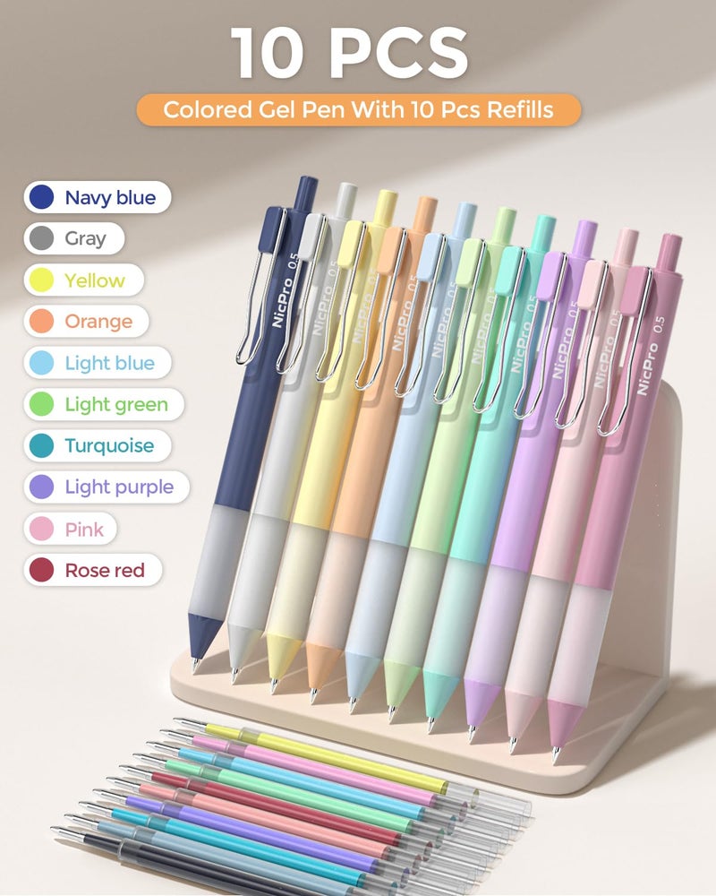 Nicpro 33PCS Aesthetic Highlighter and Gel Pen set with Case, 12 Bible Highlighters & Cute Pens Refills With Soft Ink & Tip, No Bleed Quick Dry for Bible Study Journaling Planner Notes School Supplies - Image 3
