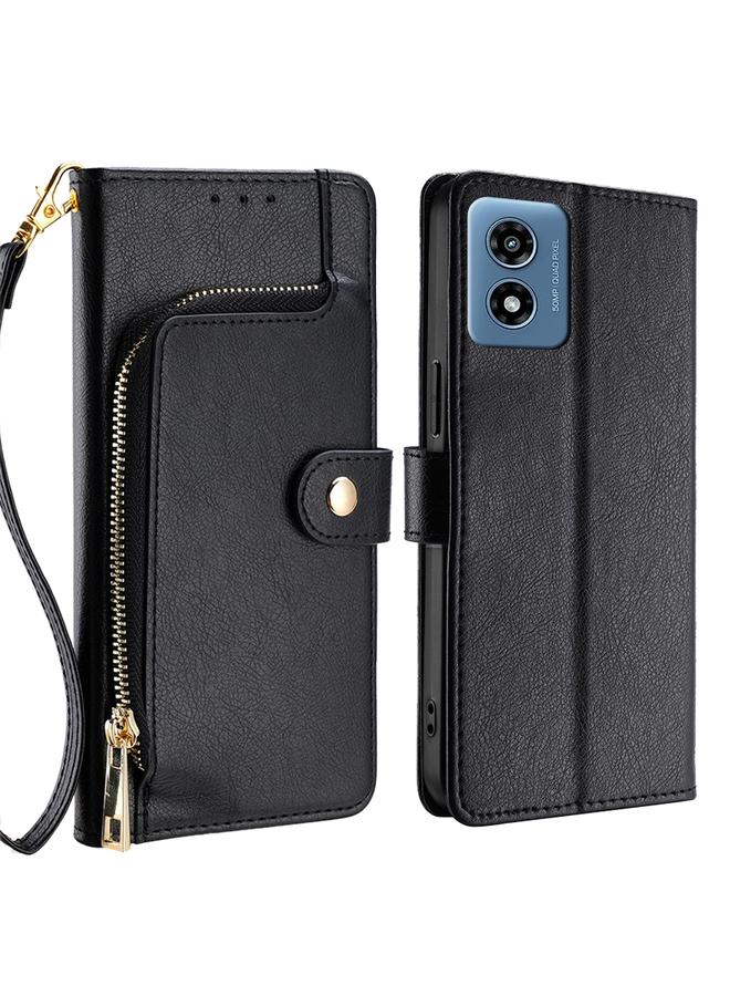 اس-توب جراب لهاتف Motorola Moto G 5G 2024 جراب هاتف جلدي بسحاب - Image 1