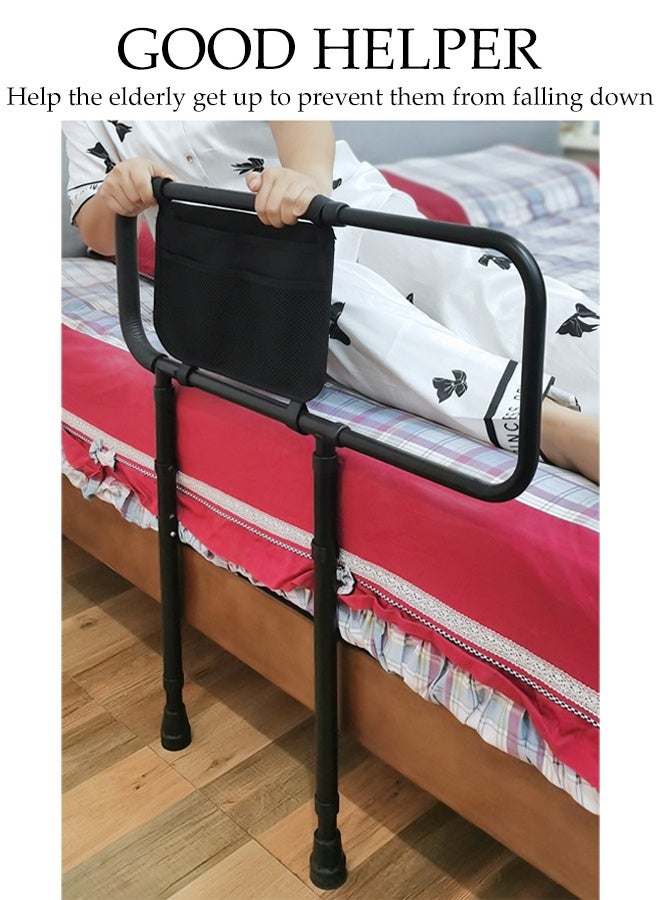 DUNISO Bed Rails for Elderly Adults，Adjustable Height Bedside Assist Grab Bars with Non-slip Feet，Portable Mobility & Daily Living Aids with Storage Pocket，Fits All Beds - Image 4