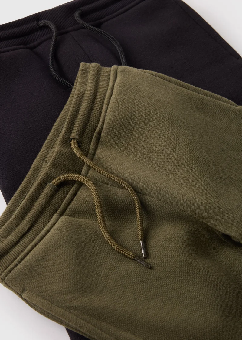 Matalan Boys 2 Pack Black & Khaki Joggers