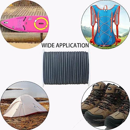 ZHFMLY 4mm Thick Black Elastic Cord for Sewing 5/32 inch 50ft Stretchy Nylon Rope String Bungee Shock Kayak Tie Down Straps Tent Elastic Cord Replacement for Crafts-Pants-Clothing-Outdoor Supplies ZH131 - Image 5
