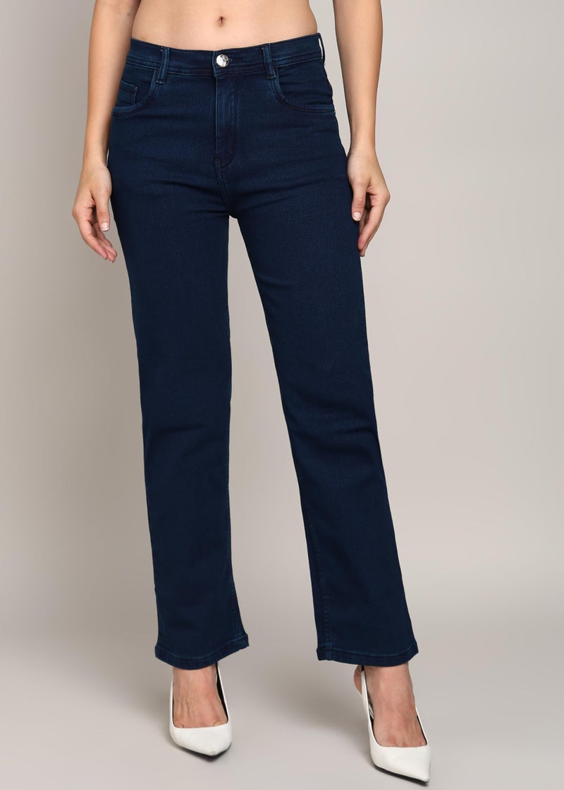 Nifty Women's Denim Stretchable Straight Fit Jeans (1457_BLU_32_Blue_32) - Image 2