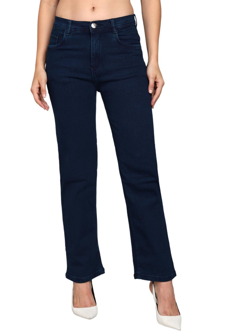 Nifty Women's Denim Stretchable Straight Fit Jeans (1457_BLU_32_Blue_32) - Image 1