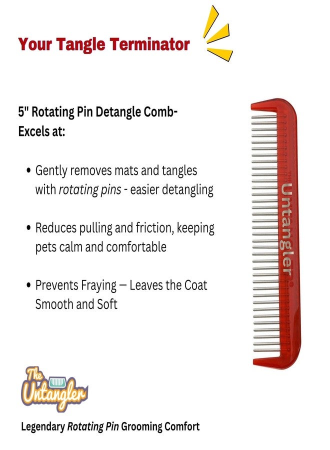 Untangler Pet Comb (5", Ferrari Red) - Image 2