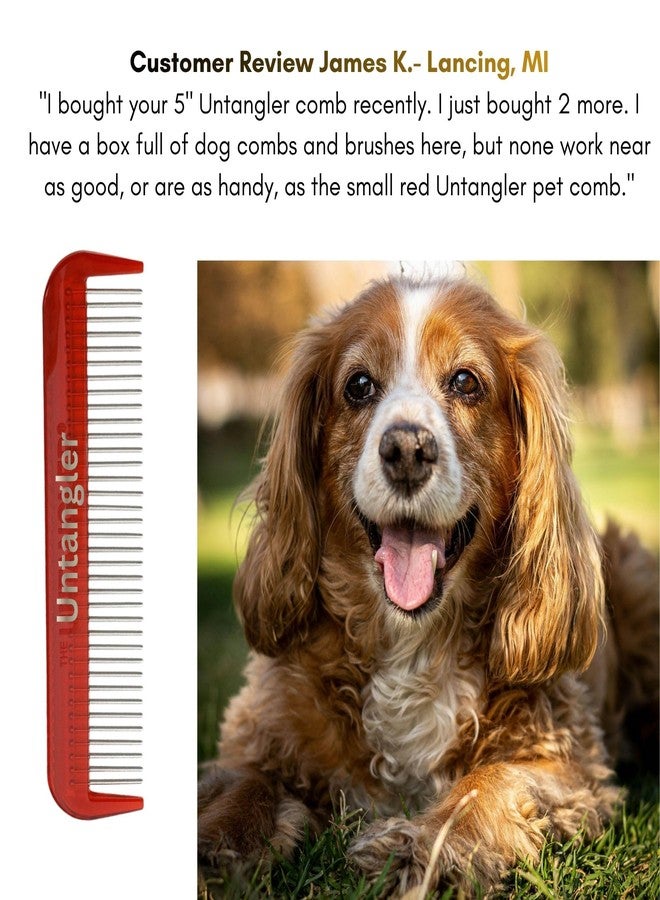 Untangler Pet Comb (5", Ferrari Red) - Image 5