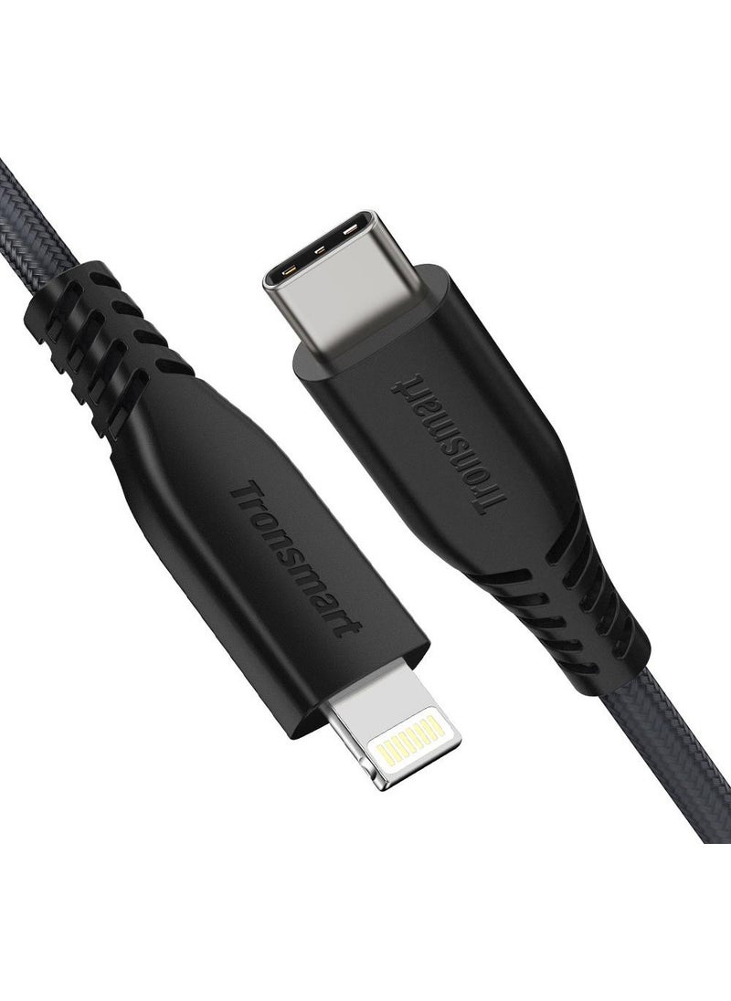 Tronsmart LCC04 Type-C Lightning iPhone Compatible Fast Charging Cable Black  - Image 2