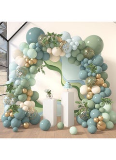 170Pcs Dusty Blue Green Balloon Garland Arch Kit, Haze Fog Blue Ash Mist Sage Green Sand White Gold Confetti Balloons For Baby Shower Wedding Bridal Boho Birthday Party Backdrop Decorations - pzsku/ZFEEDE0B84638FCF300BDZ/45/_/1734347208/26e18e01-bdfe-4a2a-987f-fecf3e2fb2b2