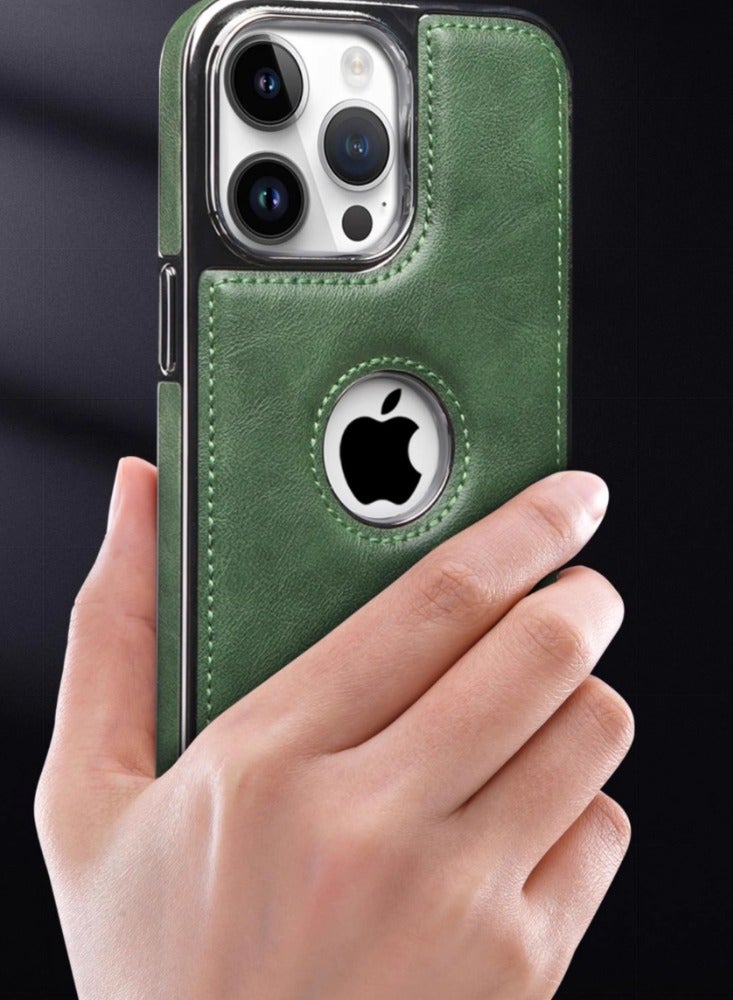 High-end Business Leather Case, Light Luxury Leather Magnetic Protective Case, All-inclusive Anti-fall Mobile Phone Case [Noble Black], With Built-in Magsafe Magnetic Suction, Suitable For iPhone 16 pro - Image 3