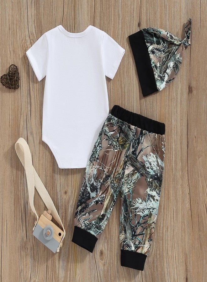 SAYOO Baby Boys Duck Hunter Clothes Mallard Duck Long Sleeve Bodysuit Romper Legging 3Pcs Toddler Baby Hunting Outfit Stuff (z White, 0-3 Months) - Image 3