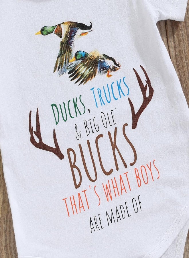 SAYOO Baby Boys Duck Hunter Clothes Mallard Duck Long Sleeve Bodysuit Romper Legging 3Pcs Toddler Baby Hunting Outfit Stuff (z White, 0-3 Months) - Image 5