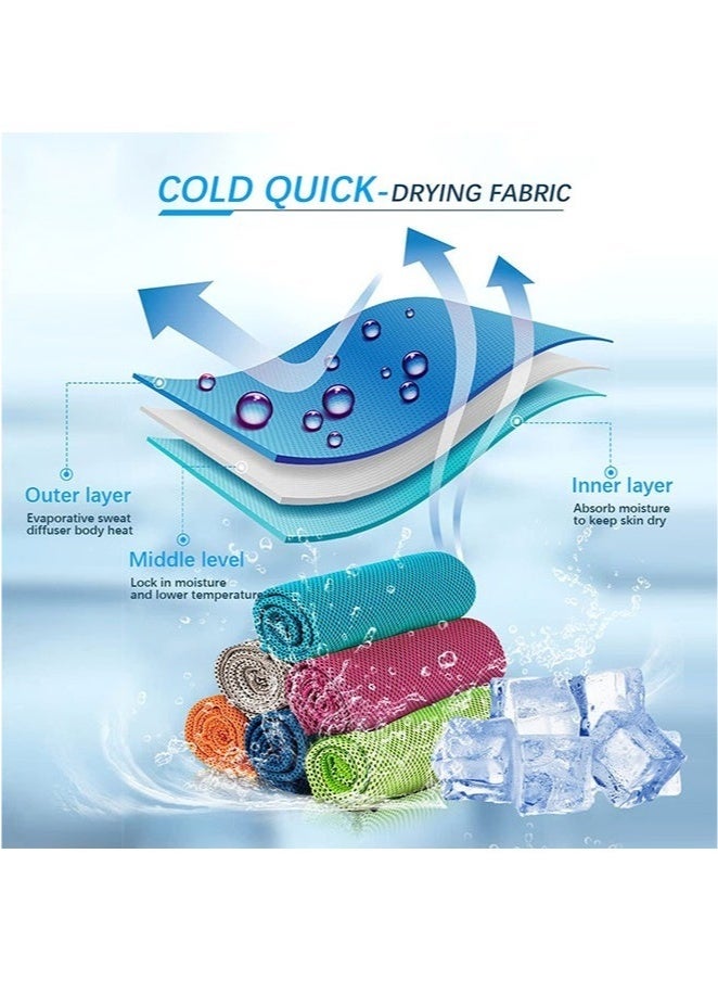 Generic 6Pcs Cooling Towel, Ice Sports Towel, Cool Towel for Instant Cooling,for Yoga, Travel, Golf, Gym,Camping, Fitness, Running, Workout & More Activities (31.5"x11.8")  - Image 2