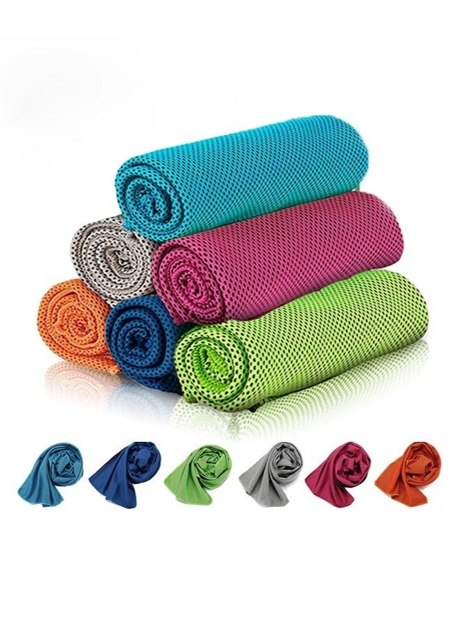 Generic 6Pcs Cooling Towel, Ice Sports Towel, Cool Towel for Instant Cooling,for Yoga, Travel, Golf, Gym,Camping, Fitness, Running, Workout & More Activities (31.5"x11.8")  - Image 1