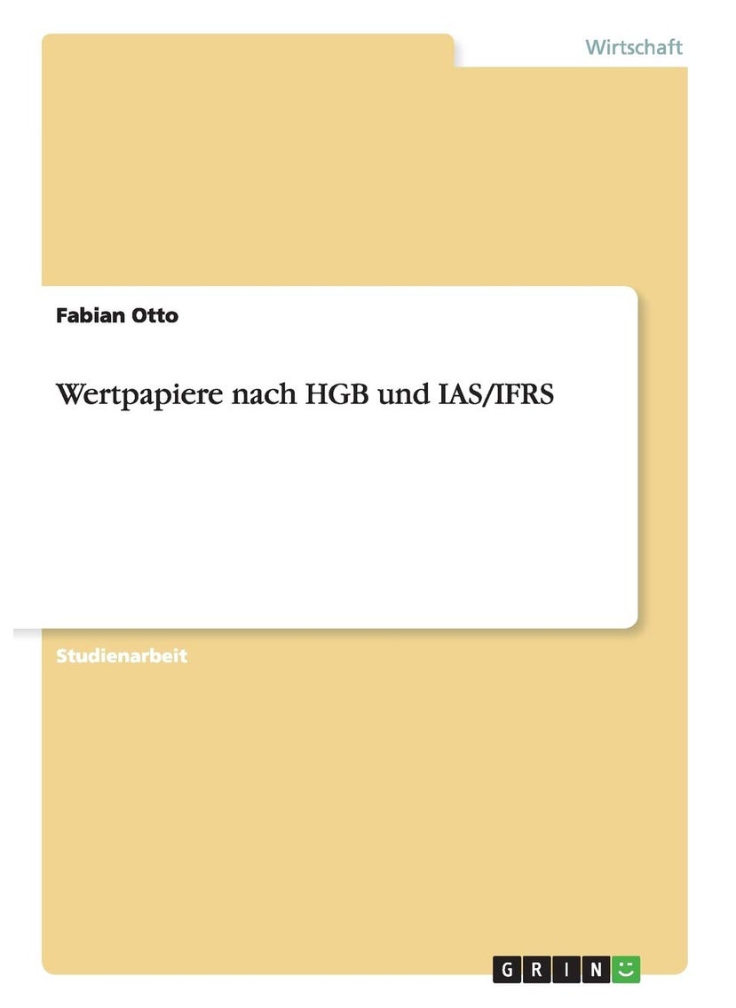 Wertpapiere nach HGB und IAS/IFRS 