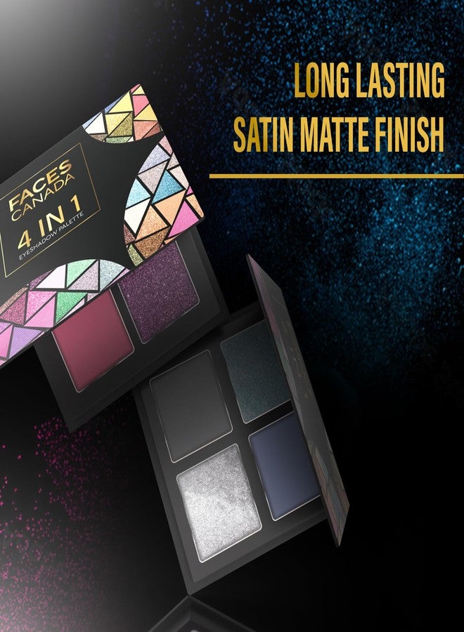 FACESCANADA 4 In 1 Quad Eyeshadow Palette Powder-Wicked Fantasy 03, 4.8G|Shimmer & Matte Shades|Satin Matte Finish Eye Shadow Quartet|Intense Pigment|Long Lasting|Vitamin E Enriched|Vegan,Multicolor - Image 2