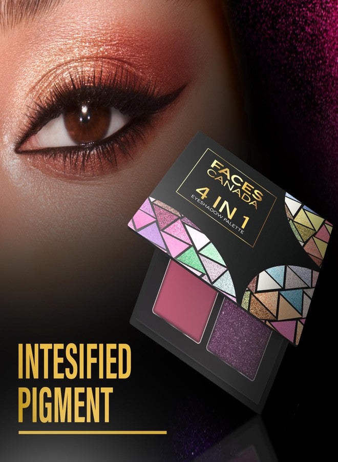 FACESCANADA 4 In 1 Quad Eyeshadow Palette Powder-Wicked Fantasy 03, 4.8G|Shimmer & Matte Shades|Satin Matte Finish Eye Shadow Quartet|Intense Pigment|Long Lasting|Vitamin E Enriched|Vegan,Multicolor - Image 3