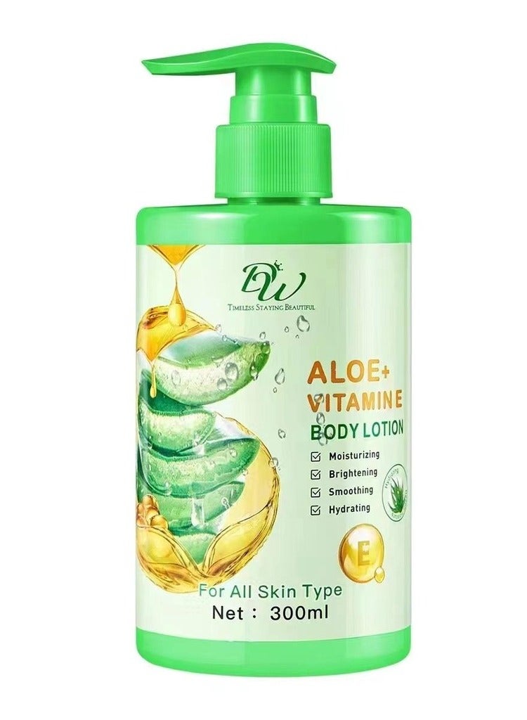 DW Aloe+ Vitamin E Body Moisturizibg Whitening Brighten Lotion 300ml