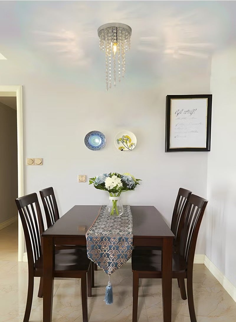 S-Shape Point Pendant Crystal Ceiling Light Chrome 20cm E14 Head Without Light Source - Image 5