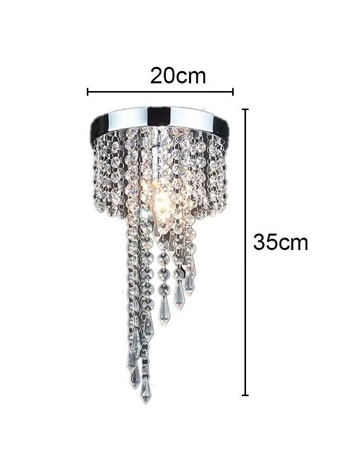 S-Shape Point Pendant Crystal Ceiling Light Chrome 20cm E14 Head Without Light Source - Image 2