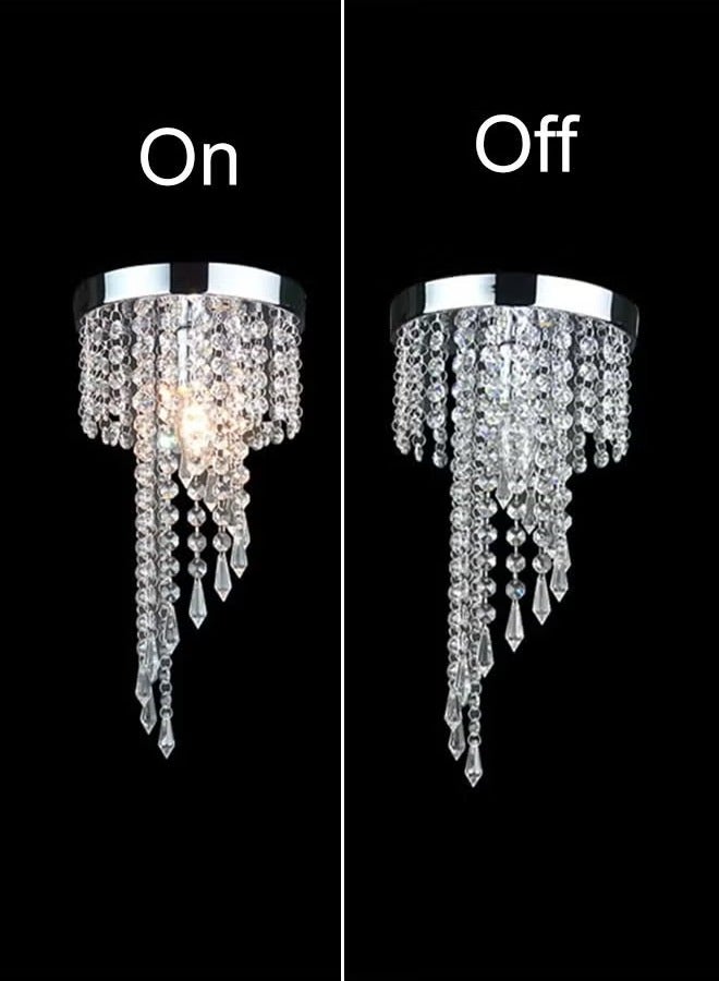 S-Shape Point Pendant Crystal Ceiling Light Chrome 20cm E14 Head Without Light Source - Image 4