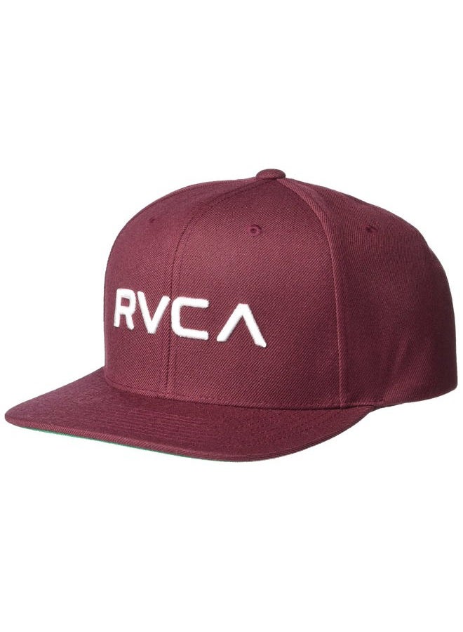 rvca Men's Adjustable Snapback Straight Brim Hat, Rvca Snapback Hat/Wine, One size - Image 1