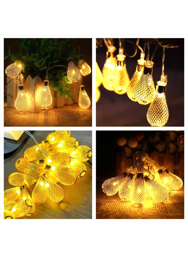 zayo أضواء خيط مخروطية ذهبية LED تعمل بالبطارية 2م - Image 4
