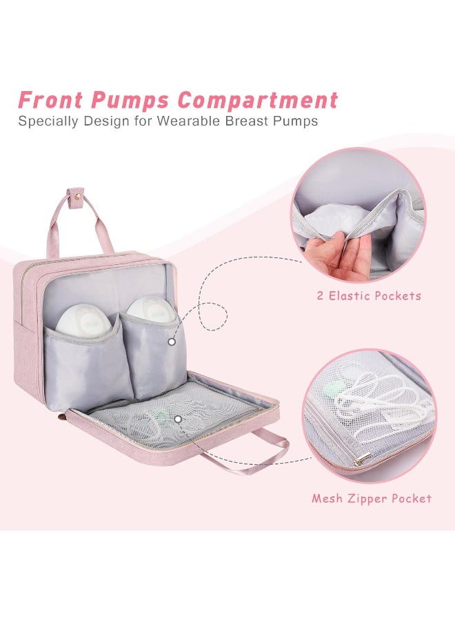 Jaffzora Wearable Breast Pump Bag with Cooler Compatible with Elvie, Momcozy S12 Pro & Medela Pump in Style - Image 3