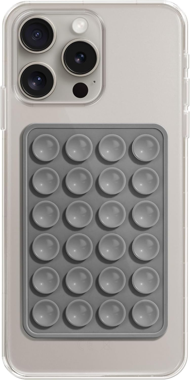 INEFABLE Suction Phone Case, Phone Suction Sticker, Silicone Suction Phone Case for Hands-Free Mobile Accessory Holder Grip, Video Phone Accessory (Dark Grey - Pack of 1) - Image 1