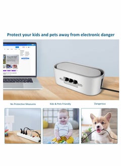 KASTWAVE Cable Management Box Wire Organizer Floor Cable Organizer Box Cord Organizer to Hide Conceal Power Strips and Electrical Cords from TV Computers Desk Hide Wires to Keep Tidy for Home Office  - Image 5