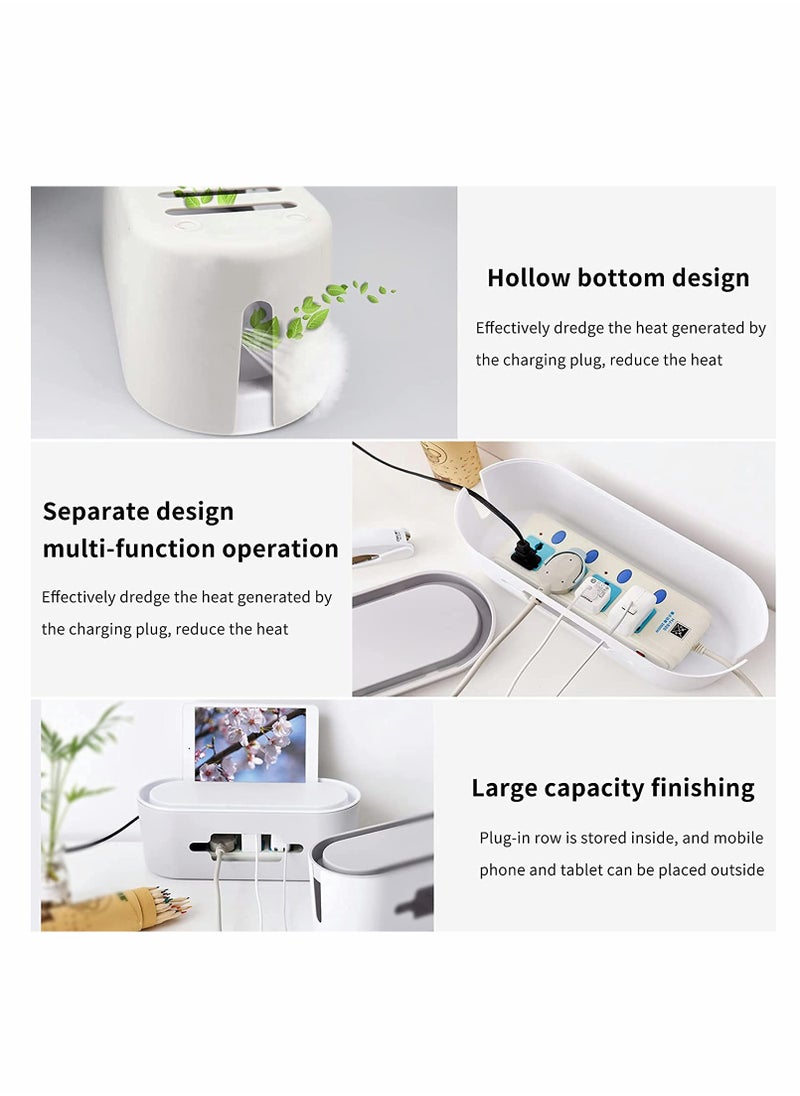 KASTWAVE - Cable Management Box Wire Organizer Floor Cable Organizer Box Cord Organizer to Hide Conceal Power Strips and Electrical Cords from TV Computers Desk Hide Wires to Keep Tidy for Home Office - Image 1