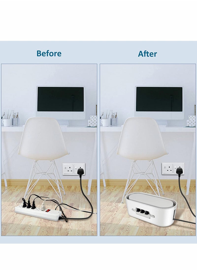 KASTWAVE - Cable Management Box Wire Organizer Floor Cable Organizer Box Cord Organizer to Hide Conceal Power Strips and Electrical Cords from TV Computers Desk Hide Wires to Keep Tidy for Home Office - Image 1