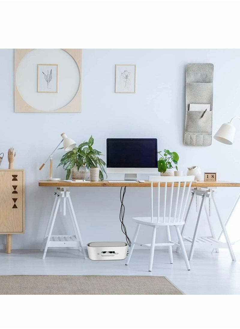 KASTWAVE - Cable Management Box Wire Organizer Floor Cable Organizer Box Cord Organizer to Hide Conceal Power Strips and Electrical Cords from TV Computers Desk Hide Wires to Keep Tidy for Home Office - Image 1