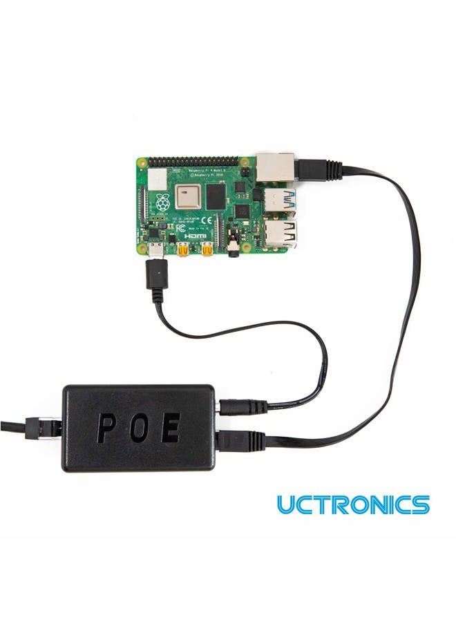 UCTRONICS PoE Splitter 5V 4A for Raspberry Pi 4 and Jetson Nano, Active PoE+ to Barrel Jack or USB-C Adapter, IEEE 802.3at/af Compliant - Image 5