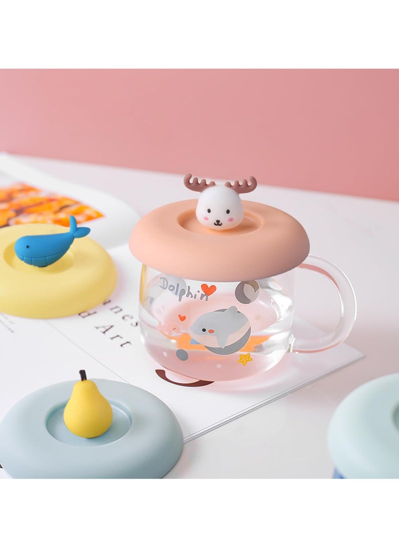SYOSI Silicone Cup Lids Adorable , Set of 3 Mug Covers, Anti-Dust Airtight Drink Covers,Suitable for Hot and Cold Beverages, Coffee Cups,Drink Cups, Reusable Cup Covers for Mugs Tea Cups Coffee  - Image 5