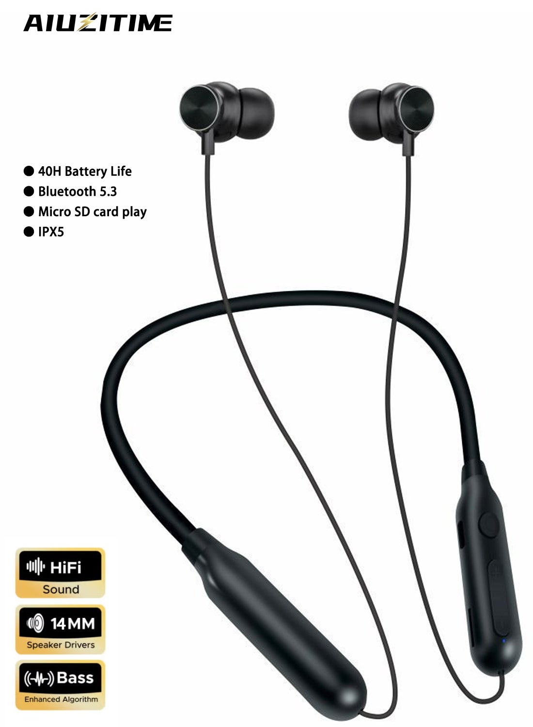 أيوزيتايم Aiuzitime Neckband Bluetooth Headphones