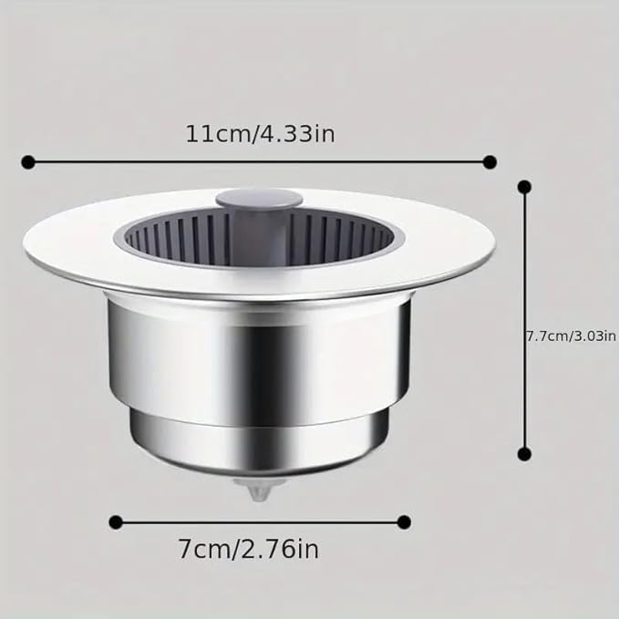 HIMJA 3 in 1 Kitchen Sink Drain Strainer - Stopper Set, Stainless Steel Kitchen Sink Stopper, Pop Up Anti-Clogging Sink Strainer Basket Filter - Image 3
