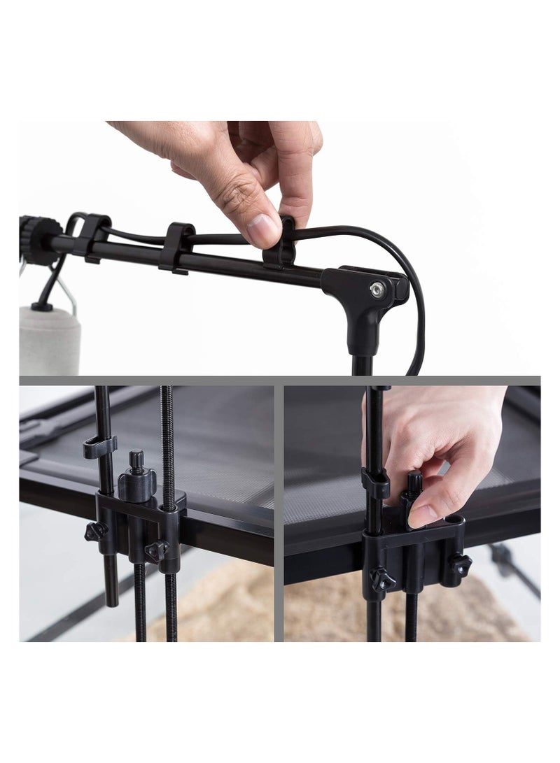 REPTIZOO REPTI ZOO Reptile Dual Lamp Stand Lamp Hanger Holder Adjustable Metal Lamp Support for Reptile Glass Terrarium Heating Light  - Image 4