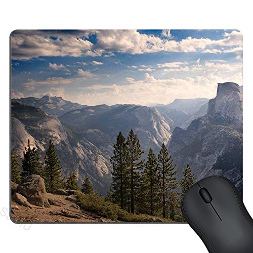 SSOIU Cute Gaming Mouse Pad Custom Design, Half Dome Mountain Scenery Mouse Pads - Image 1